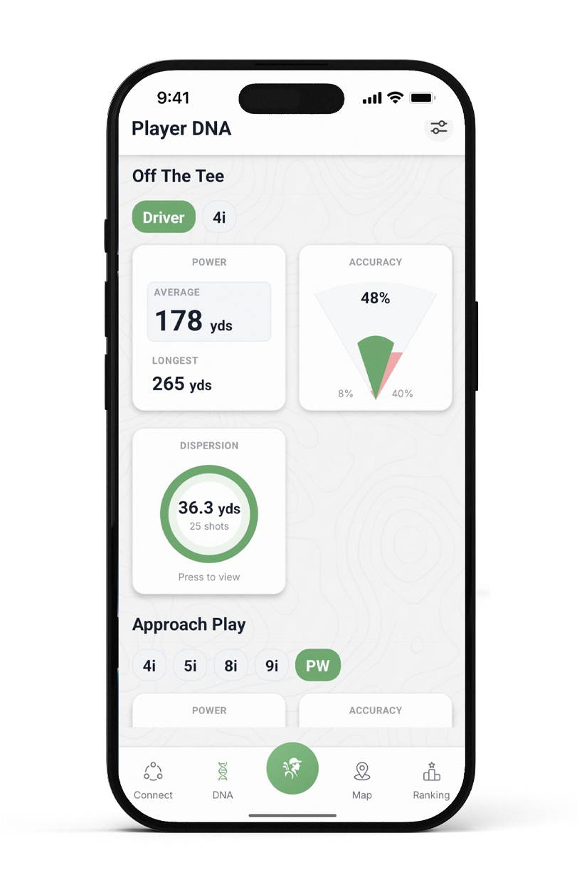 Golfer profile setup screen